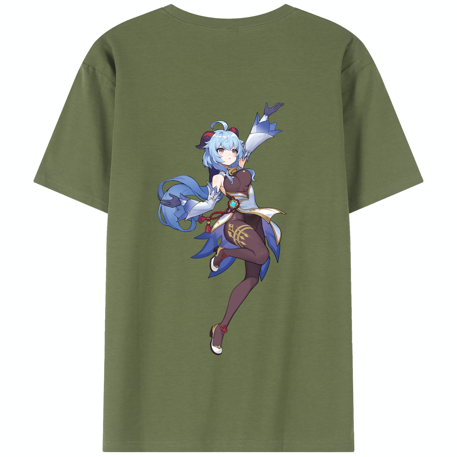 げんし神 甘雨 かんう genshin Ganyu 綿100％半袖Tシャツ（背面プリント）